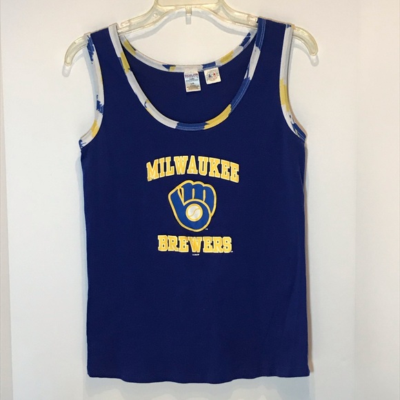 sideline apparel Tops - Blue Milwaukee Brewers tank sideline apparel Tops - Blue Milwaukee Brewers tank